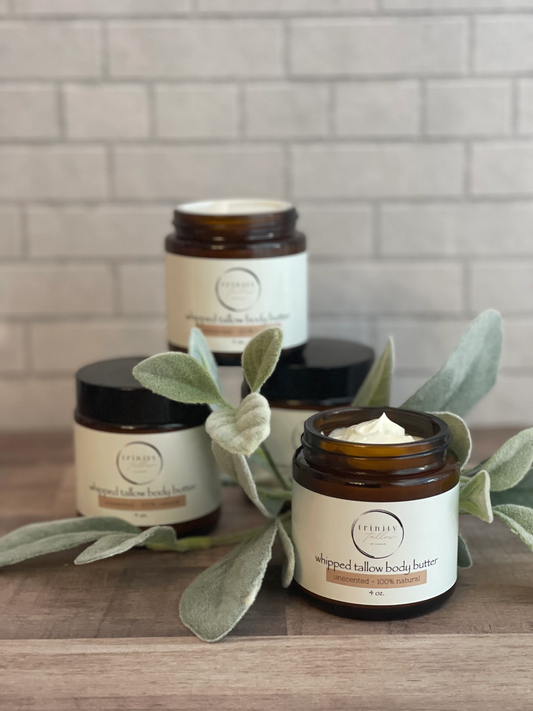 4oz unscented whipped tallow body butter