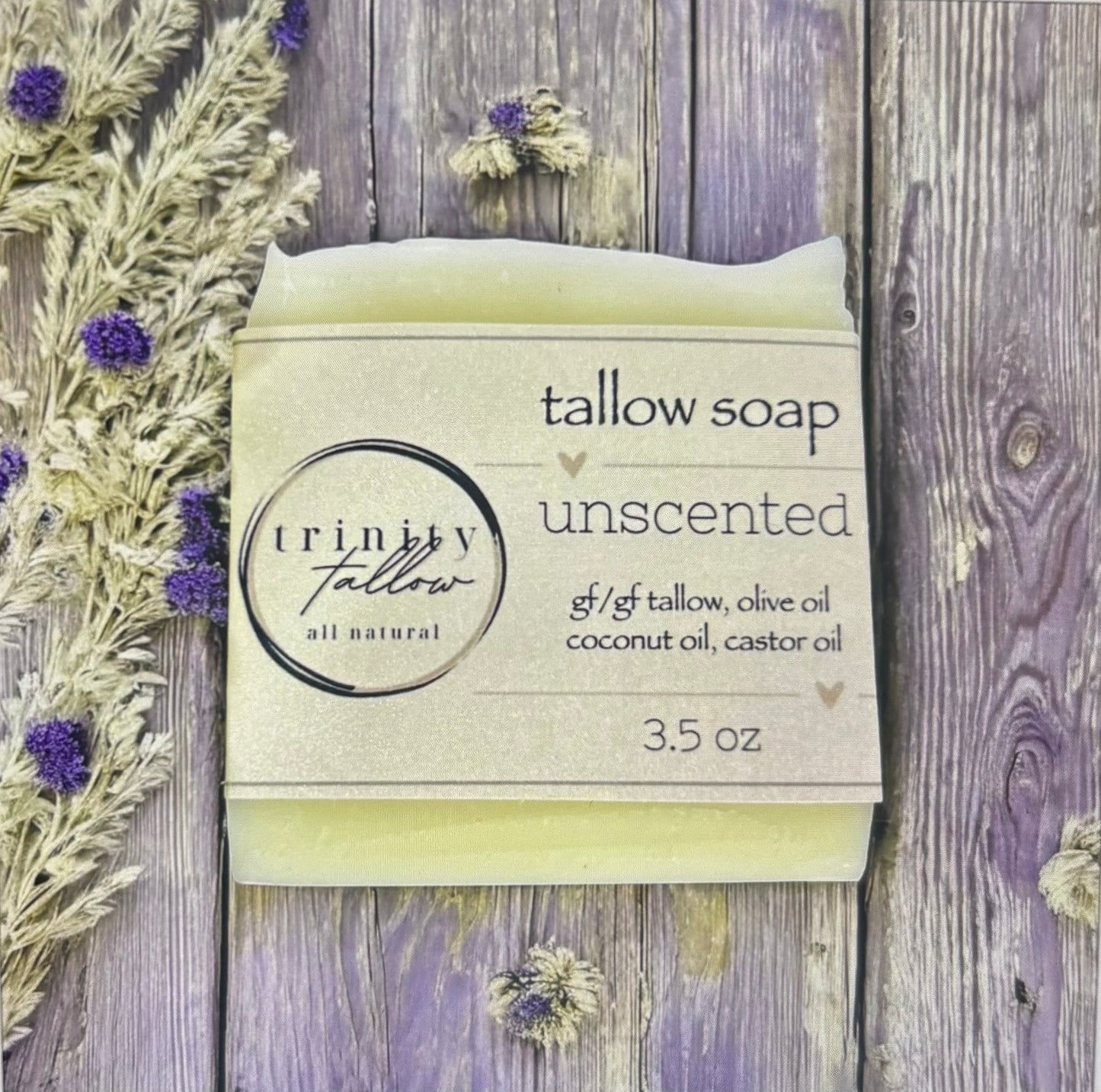 unscented tallow soap 3.5oz