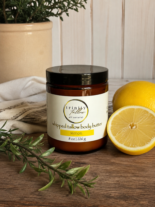 8 oz lemon whipped tallow body butter