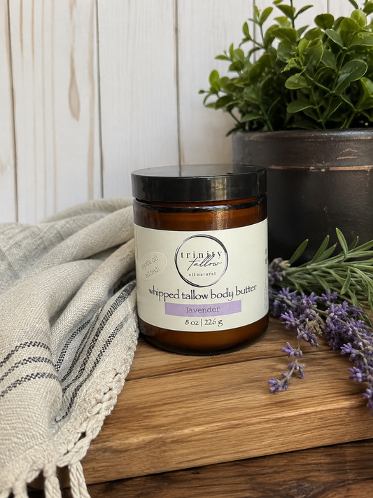 8 oz lavender whipped tallow body butter