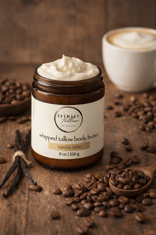 8 oz vanilla latte whipped tallow body butter