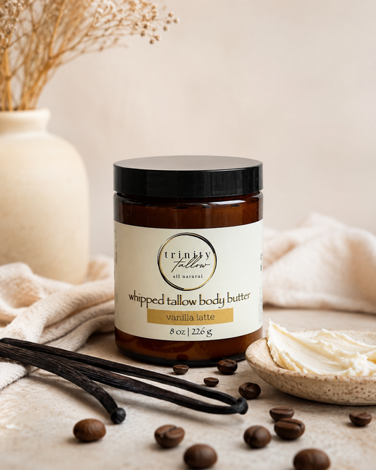 8 oz vanilla latte whipped tallow body butter