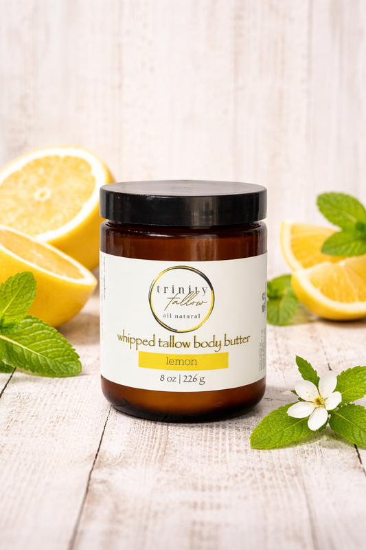 8 oz lemon whipped tallow body butter