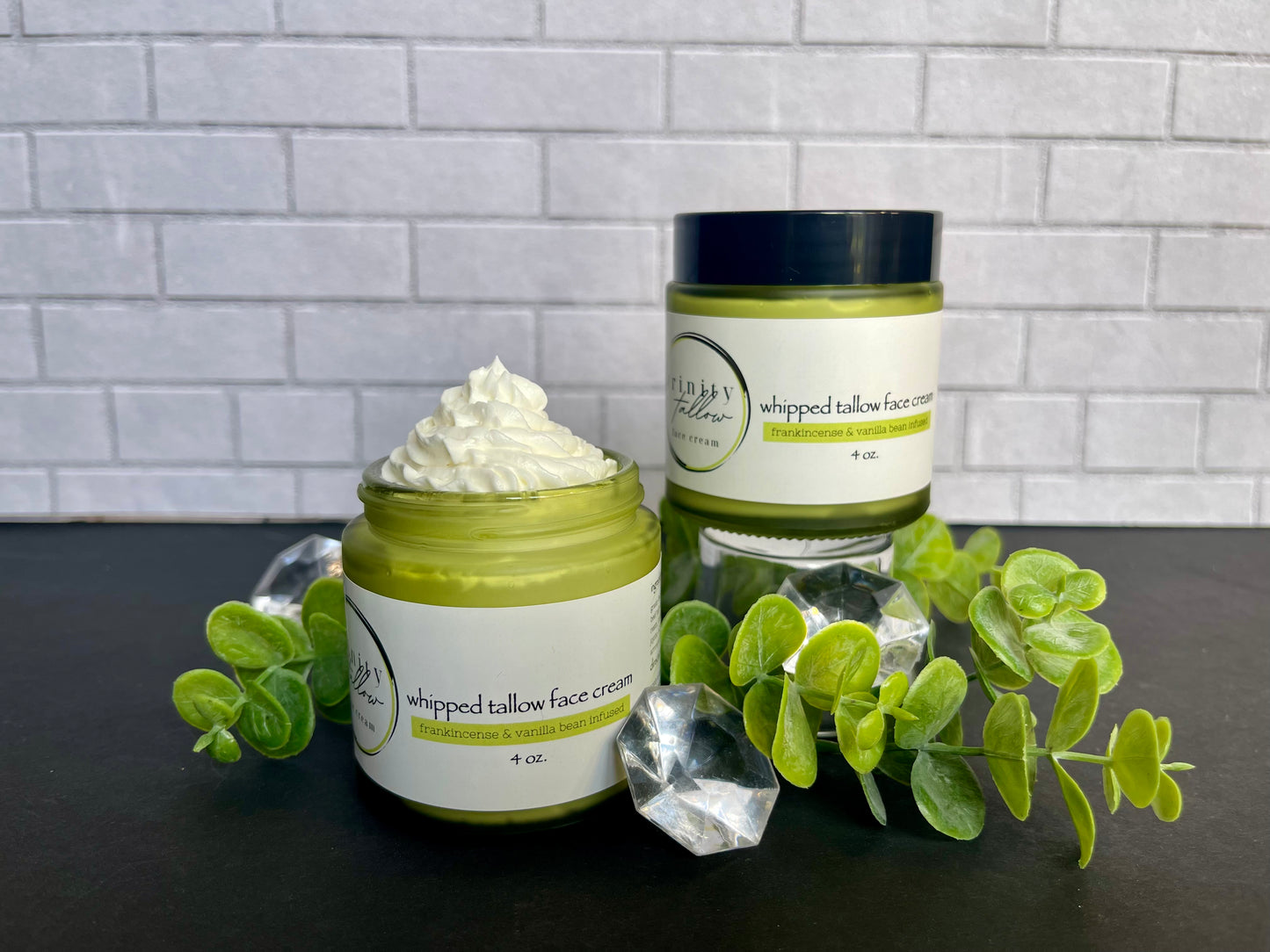 4oz whipped tallow face cream - frankincense resin and vanilla bean infused